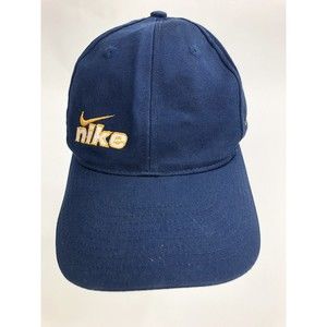 Nike Vintage gold logo & swoosh hat Blue cotton OS Snap back